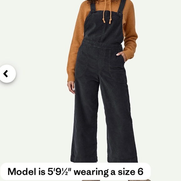 Patagonia Stand Up Cropped Corduroy Women’s Overalls Black Size 6 - Picture 7 of 13